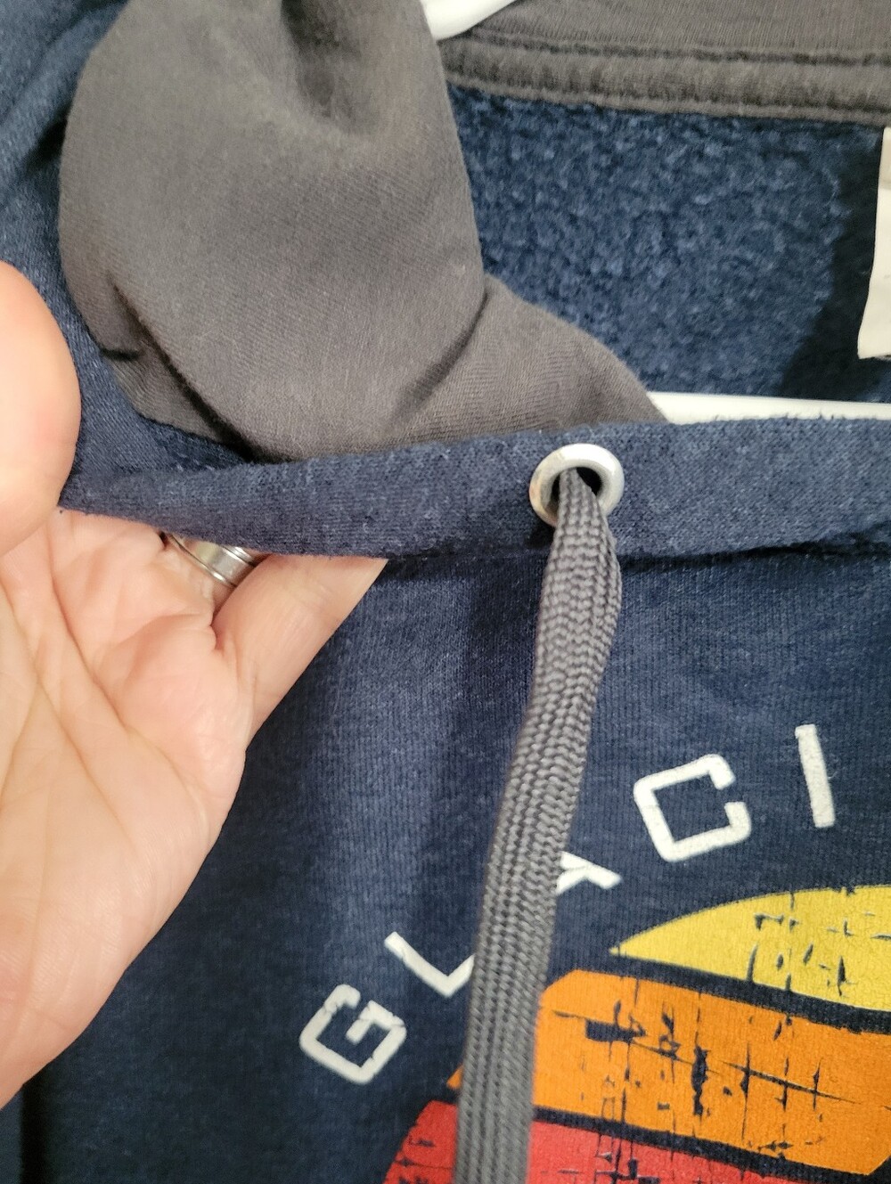 Glacier Park Montana Navy Graphic Hoodie - Picture 4 of 6